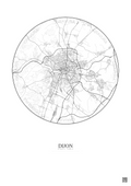Affiche Dijon – Poster carte de ville 10km | Gravura – Fond clair