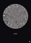 Affiche Dijon – Poster vue satellite 5km Couleur | Gravura – Fond foncé