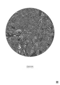 Affiche Dijon – Poster vue satellite 2.5km N&B | Gravura – Fond clair
