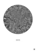 Affiche Dijon – Poster vue satellite 5km N&B | Gravura – Fond clair