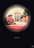 Affiche Ajaccio – Poster illustration vintage – Musee De La Maison Bonaparte | Gravura – Fond foncé