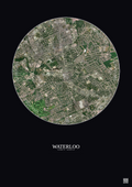 Affiche Waterloo – Poster vue satellite 2.5km Couleur | Gravura – Fond foncé