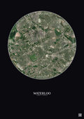 Affiche Waterloo – Poster vue satellite 5km Couleur | Gravura – Fond foncé