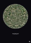 Affiche Waterloo – Poster vue satellite 10km Couleur | Gravura – Fond foncé