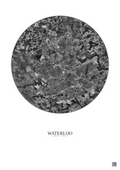 Affiche Waterloo – Poster vue satellite 10km N&B | Gravura – Fond clair