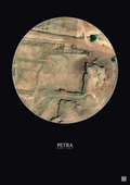 Affiche Petra – Poster vue satellite 0.1km Couleur | Gravura – Fond foncé