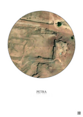 Affiche Petra – Poster vue satellite 0.1km Couleur | Gravura – Fond clair