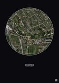 Affiche Pompeii – Poster vue satellite 0.5km Couleur | Gravura – Fond foncé