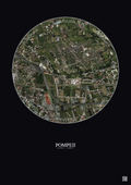 Affiche Pompeii – Poster vue satellite 1km Couleur | Gravura – Fond foncé