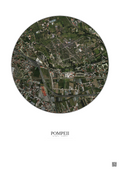 Affiche Pompeii – Poster vue satellite 1km Couleur | Gravura – Fond clair