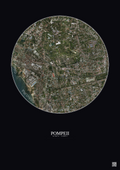 Affiche Pompeii – Poster vue satellite 2.5km Couleur | Gravura – Fond foncé