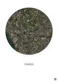 Affiche Pompeii – Poster vue satellite 2.5km Couleur | Gravura – Fond clair