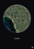 Affiche Pompeii – Poster vue satellite 5km Couleur | Gravura – Fond foncé