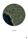 Affiche Pompeii – Poster vue satellite 5km Couleur | Gravura – Fond clair