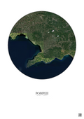 Affiche Pompeii – Poster vue satellite 30km Couleur | Gravura – Fond clair