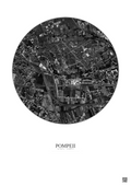 Affiche Pompeii – Poster vue satellite 1km N&B | Gravura – Fond clair
