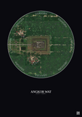 Affiche Angkor Wat – Poster vue satellite 0.5km Couleur | Gravura – Fond foncé
