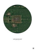 Affiche Angkor Wat – Poster vue satellite 0.5km Couleur | Gravura – Fond clair