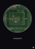 Affiche Angkor Wat – Poster vue satellite 1km Couleur | Gravura – Fond foncé