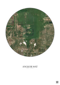 Affiche Angkor Wat – Poster vue satellite 5km Couleur | Gravura – Fond clair