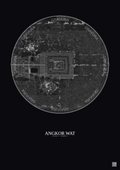 Affiche Angkor Wat – Poster vue satellite 0.5km N&B | Gravura – Fond foncé