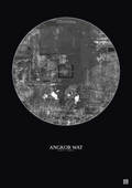 Affiche Angkor Wat – Poster vue satellite 5km N&B | Gravura – Fond foncé