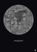Affiche Angkor Wat – Poster vue satellite 10km N&B | Gravura – Fond foncé