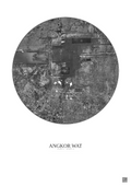 Affiche Angkor Wat – Poster vue satellite 10km N&B | Gravura – Fond clair