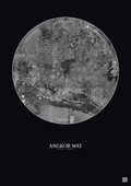 Affiche Angkor Wat – Poster vue satellite 30km N&B | Gravura – Fond foncé