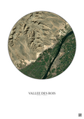 Affiche Vallee Des Rois – Poster vue satellite 10km Couleur | Gravura – Fond clair