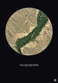 Affiche Vallee Des Rois – Poster vue satellite 30km Couleur | Gravura – Fond foncé