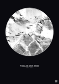 Affiche Vallee Des Rois – Poster vue satellite 0.1km N&B | Gravura – Fond foncé
