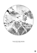 Affiche Vallee Des Rois – Poster vue satellite 0.1km N&B | Gravura – Fond clair