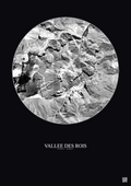 Affiche Vallee Des Rois – Poster vue satellite 1km N&B | Gravura – Fond foncé