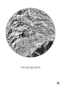Affiche Vallee Des Rois – Poster vue satellite 2.5km N&B | Gravura – Fond clair