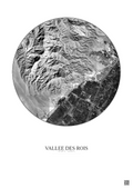 Affiche Vallee Des Rois – Poster vue satellite 5km N&B | Gravura – Fond clair