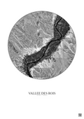 Affiche Vallee Des Rois – Poster vue satellite 30km N&B | Gravura – Fond clair