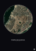 Affiche Temple De Karnak – Poster vue satellite 1km Couleur | Gravura – Fond foncé