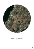 Affiche Temple De Karnak – Poster vue satellite 1km Couleur | Gravura – Fond clair