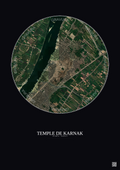 Affiche Temple De Karnak – Poster vue satellite 2.5km Couleur | Gravura – Fond foncé
