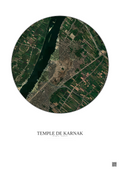 Affiche Temple De Karnak – Poster vue satellite 2.5km Couleur | Gravura – Fond clair