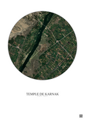 Affiche Temple De Karnak – Poster vue satellite 5km Couleur | Gravura – Fond clair