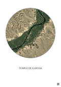 Affiche Temple De Karnak – Poster vue satellite 20km Couleur | Gravura – Fond clair
