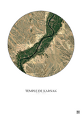 Affiche Temple De Karnak – Poster vue satellite 30km Couleur | Gravura – Fond clair
