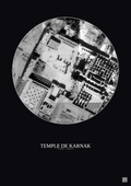 Affiche Temple De Karnak – Poster vue satellite 0.1km N&B | Gravura – Fond foncé