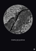 Affiche Temple De Karnak – Poster vue satellite 10km N&B | Gravura – Fond foncé
