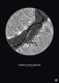 Affiche Temple De Karnak – Poster vue satellite 20km N&B | Gravura – Fond foncé