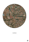 Affiche Cusco – Poster vue satellite 1km Couleur | Gravura – Fond clair
