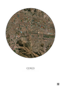 Affiche Cusco – Poster vue satellite 2.5km Couleur | Gravura – Fond clair