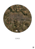 Affiche Cusco – Poster vue satellite 5km Couleur | Gravura – Fond clair